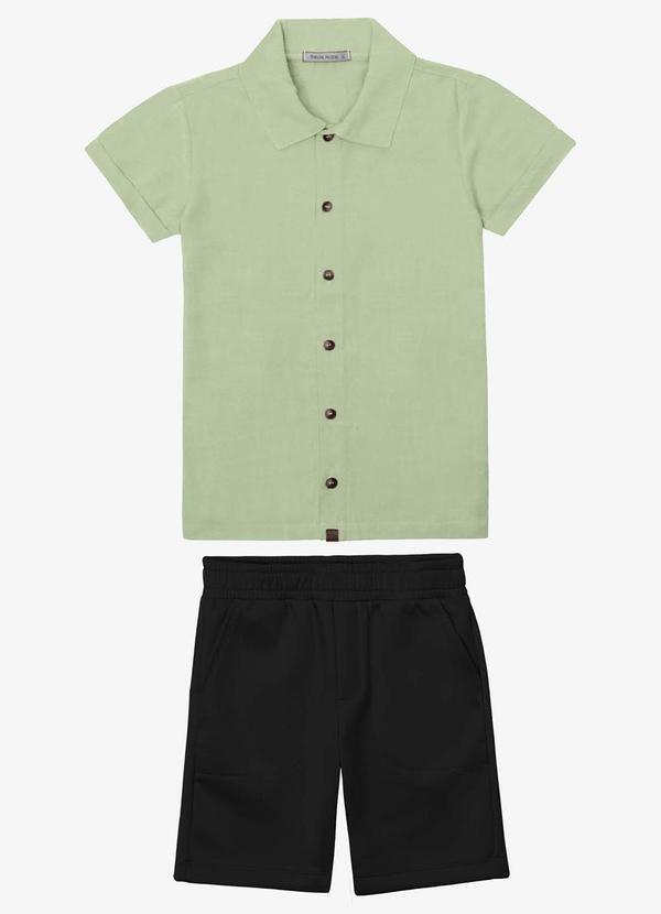 Conjunto Verão Menino Camisa e Bermuda Verde