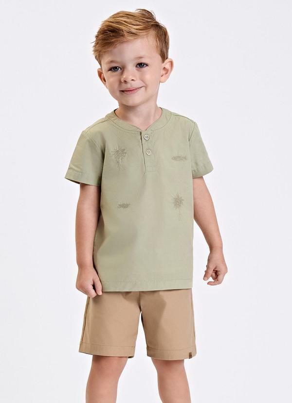 Conjunto Verão Menino Camisa e Bermuda Verde