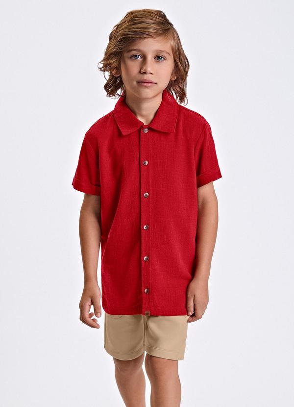 Conjunto Verão Menino Camisa e Bermuda Vermelho