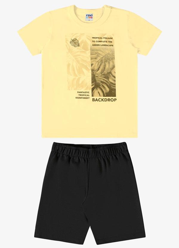 Conjunto Verão Menino com Relevo Amarelo
