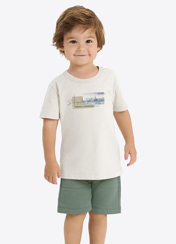 Conjunto Verão Menino com Relevo Bege