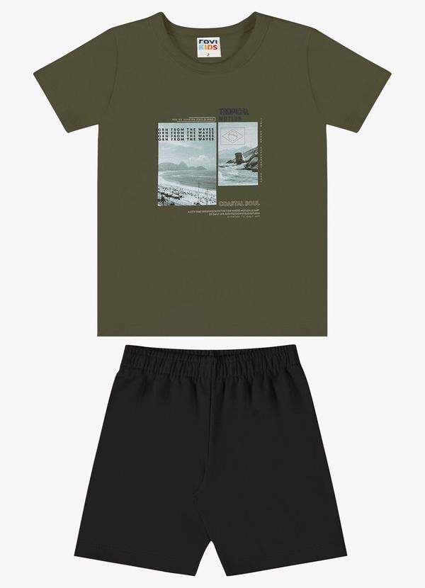 Conjunto Verão Menino com Relevo Verde