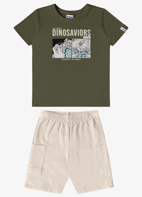 Conjunto Verão Menino Estampa com Gel Verde