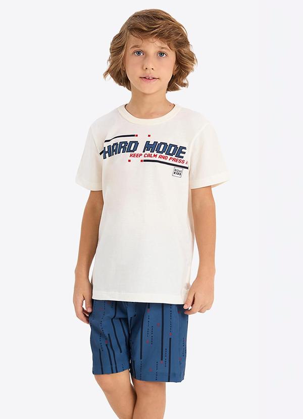 Conjunto Verão Menino Estampa Rotativa Bege