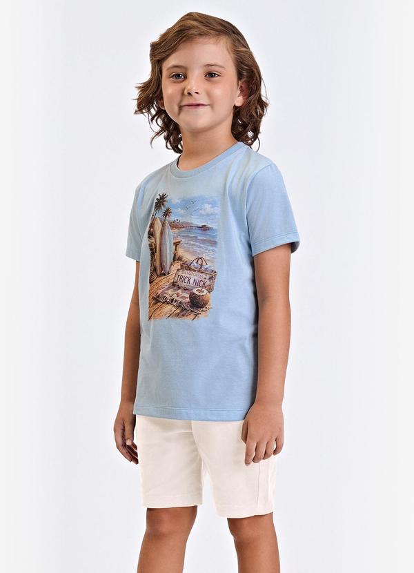 Conjunto Verão Menino Meia Malha Azul