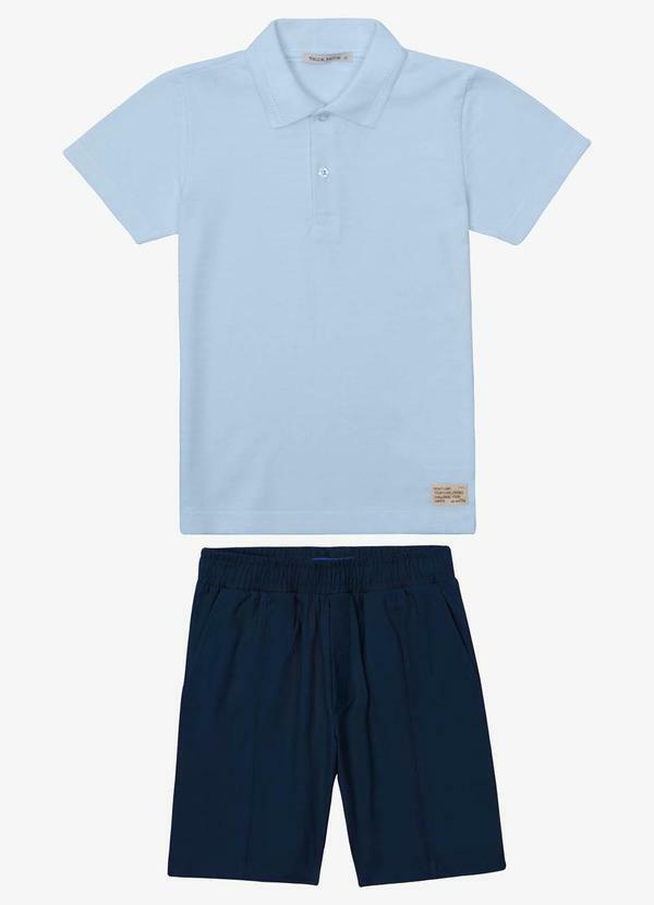 Conjunto Verão Menino Meia Malha Azul