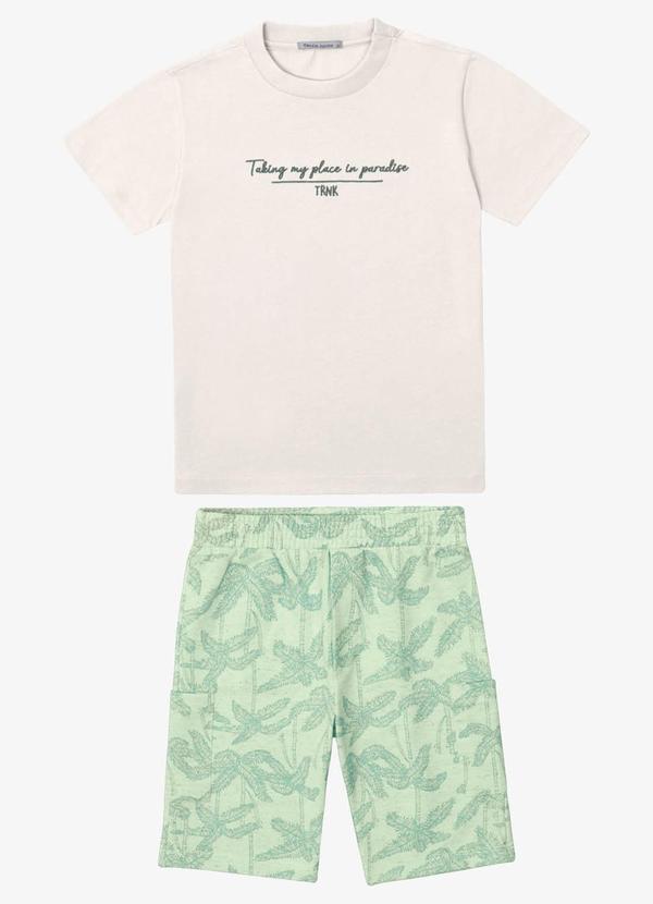Conjunto Verão Menino Meia Malha Bege