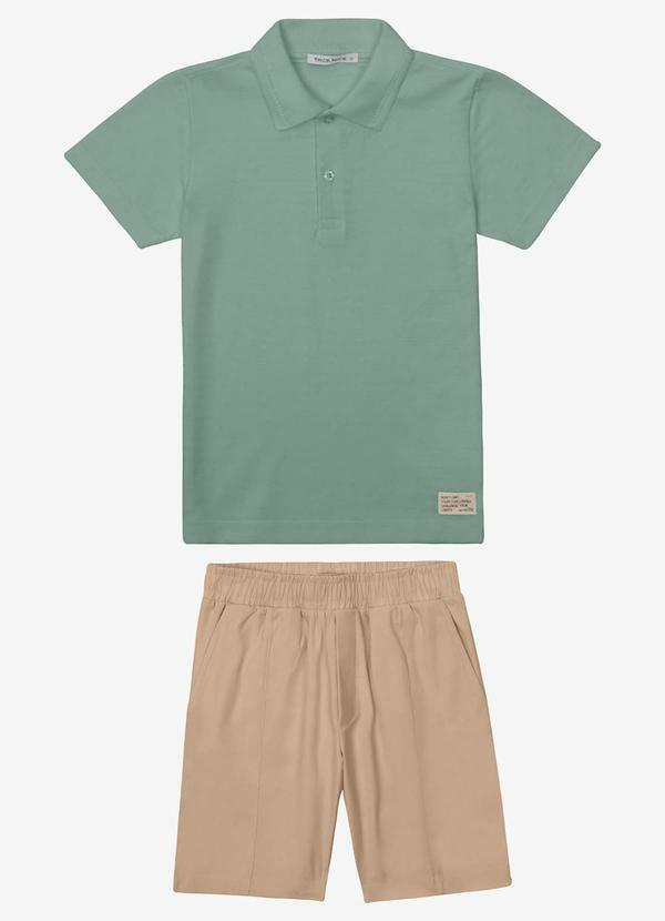 Conjunto Verão Menino Meia Malha Verde