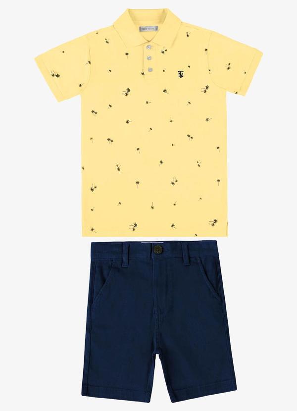Conjunto Verão Menino Polo com Bermuda Amarelo