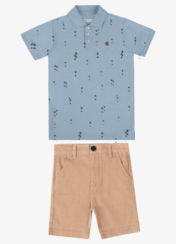 Conjunto Verão Menino Polo com Bermuda Azul