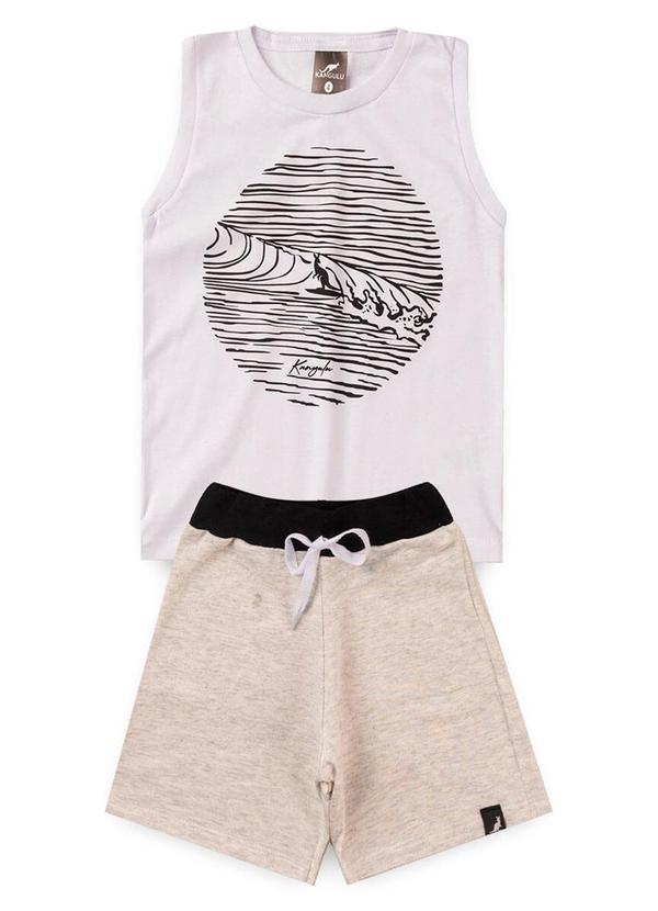 Vista 2 Conjunto Verão Regata Surf Kangulu Branco Rosa Azul Rosa Azul