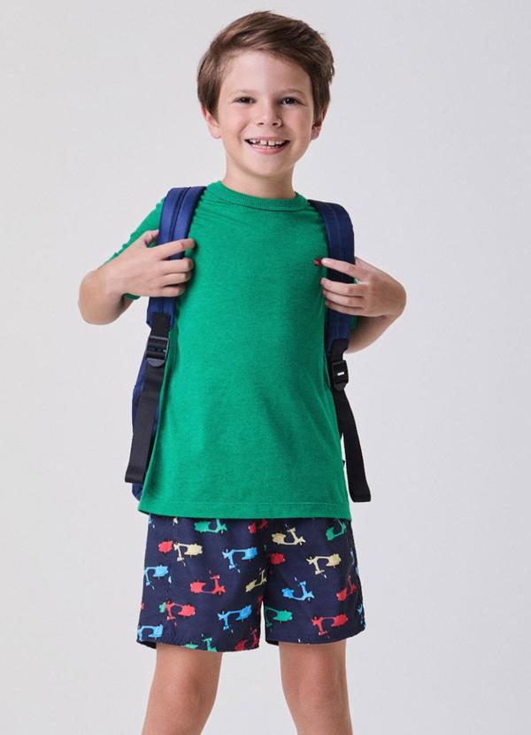 Conjunto Verde com Estampa de Motos Verde