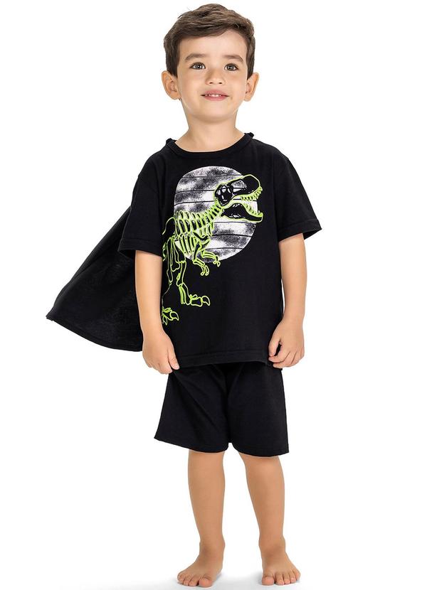 Pijama Infantil Menino Dinossauro Preto