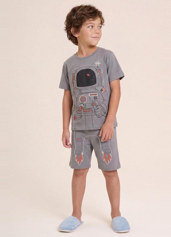Pijama Infantil Menino em Meia Malha Bege