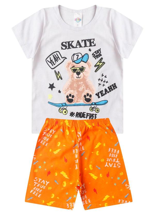 Pijama Masculino Brilha no Escuro Kappes Branco
