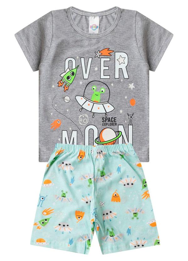 Pijama Masculino Brilha no Escuro Kappes Cinza