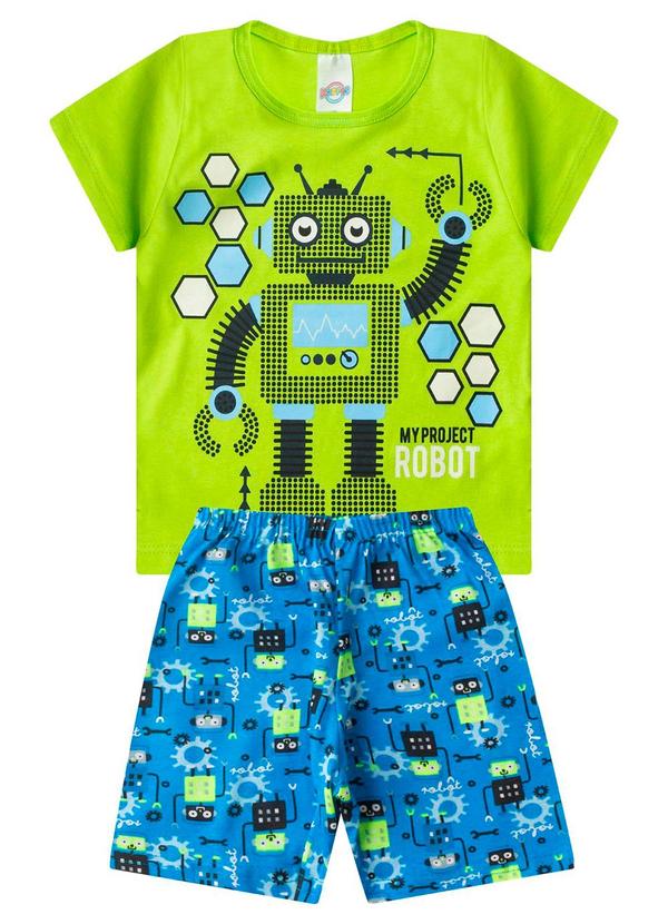 Pijama Masculino Brilha no Escuro Kappes Verde