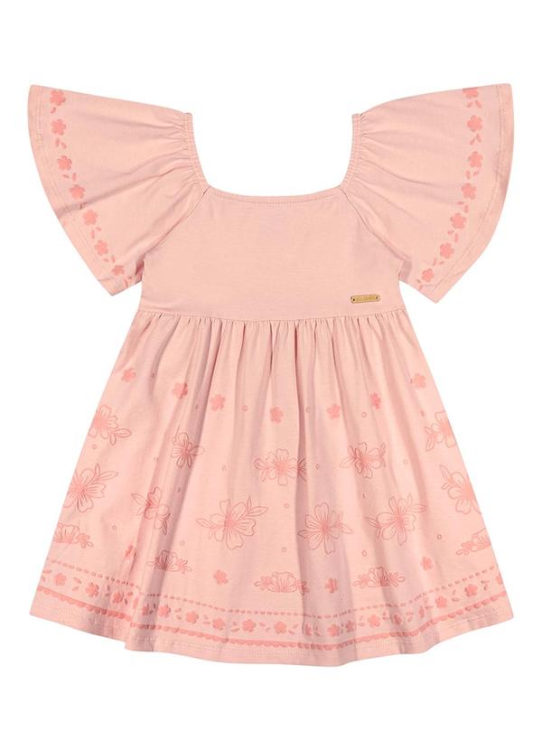 Vista 2 Vestido Infantil Menina Amplo Floral Rosa Colorittá Colorittá