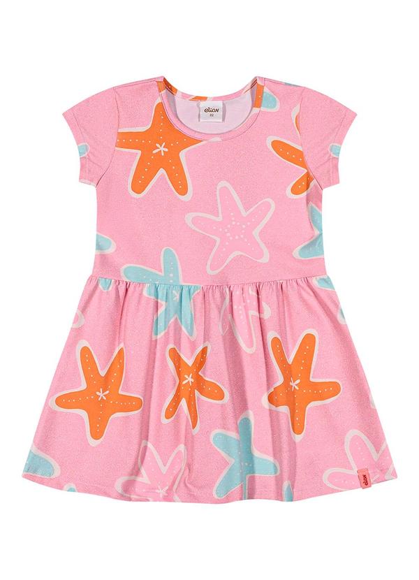 Vestido Infantil Menina Estrela-Do-Mar Rosa