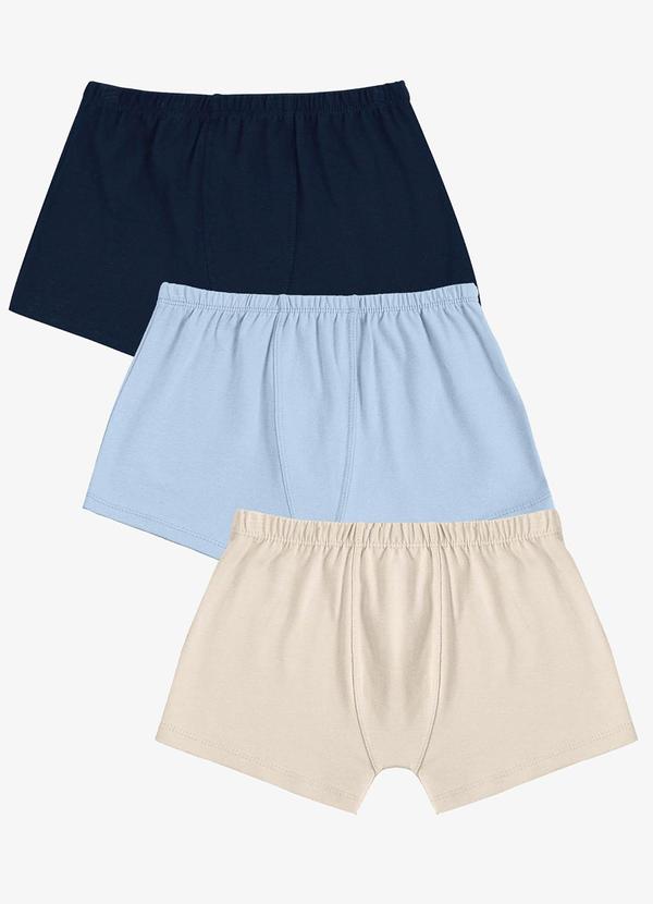 Kit 3 Cuecas Infantis Boxer em Cotton Unica