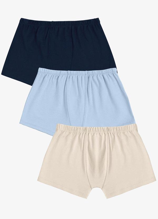 Kit 3 Cuecas Infantis Boxer em Cotton Unica