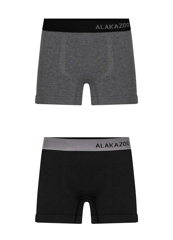 Vista 2 Kit com 2 Cuecas Infantis sem Costura Preto Alakazoo Alakazoo