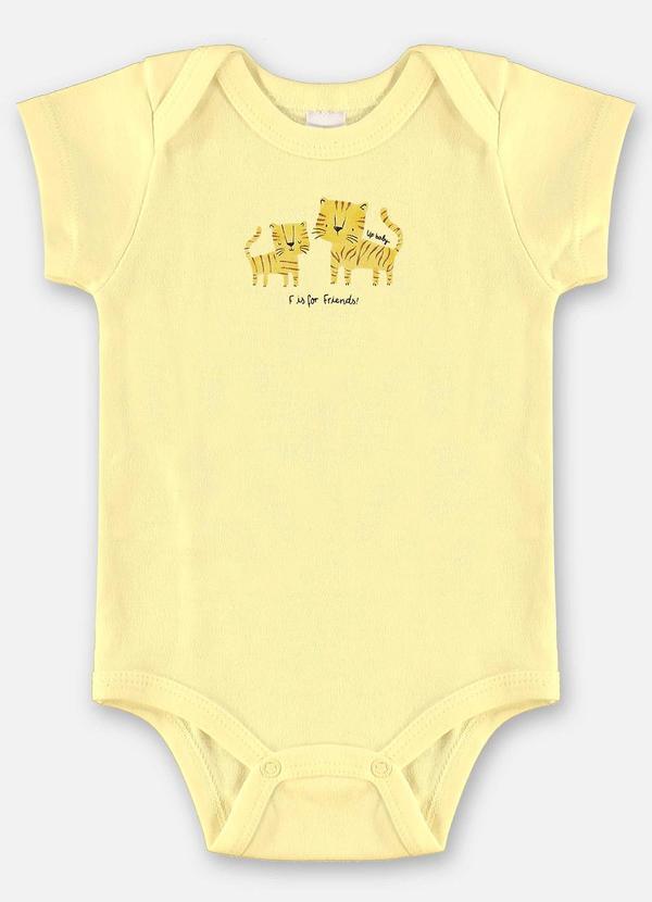 Body Bebê Menino Suedine Amarelo