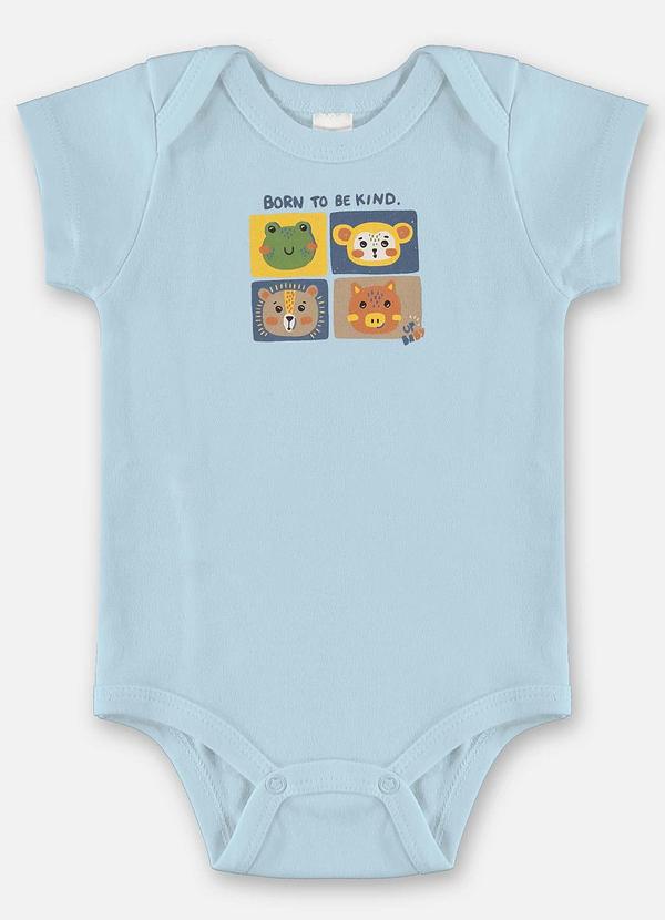 Body Bebê Menino Suedine Azul