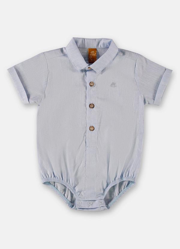 Vista 2 Body para Bebê Menino em Tecido Luhi Azul Up Baby Up Baby