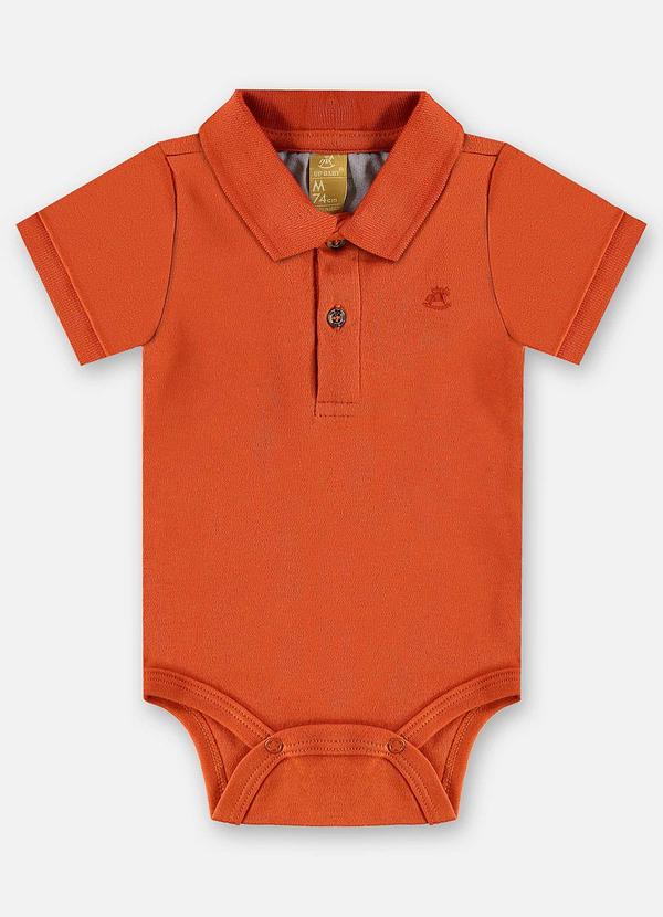 Body Polo Suedine Bebê Menino Laranja
