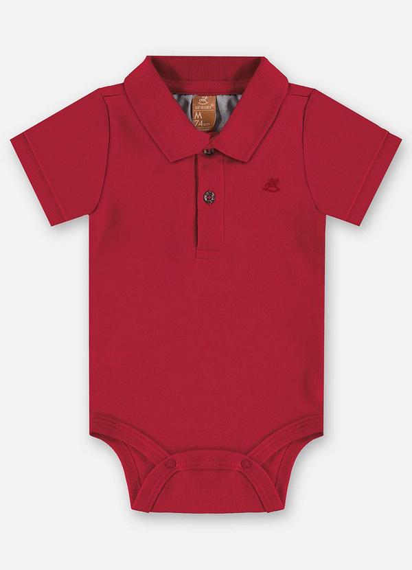Body Polo Suedine Bebê Menino Vermelho