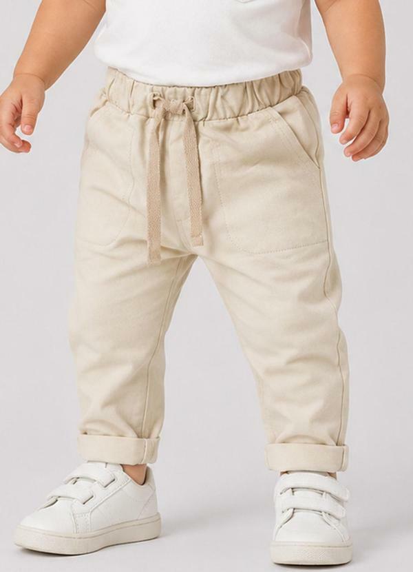 Calça Infantil em Moletinho Basico Bege
