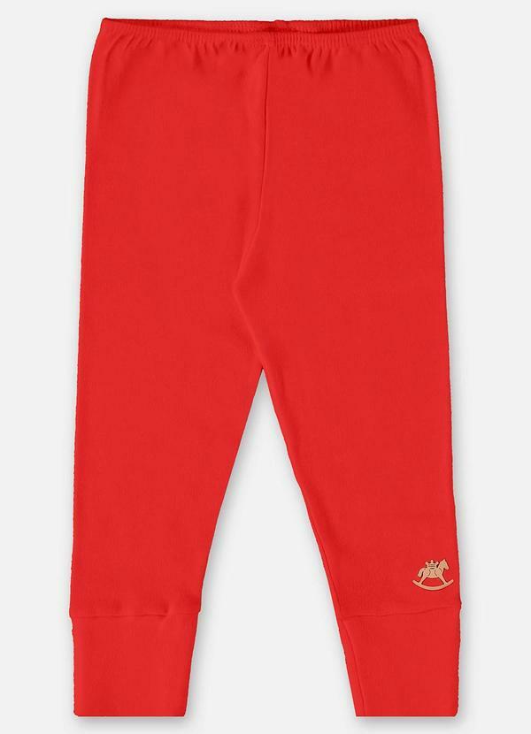 Calça Suedine Unissex para Bebê Vermelho
