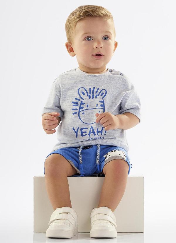 Conjunto Bebê com Camiseta e Bermuda Azul