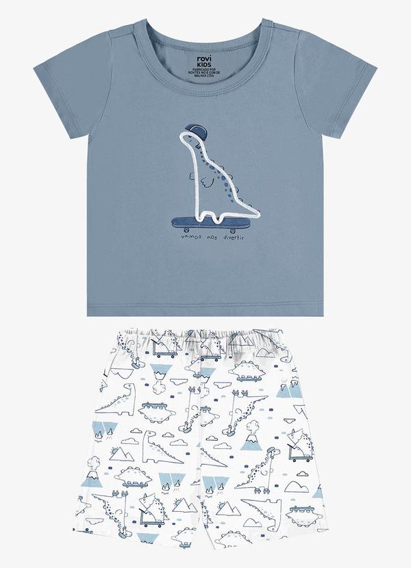 Conjunto Camiseta com Bermuda Infantil Azul