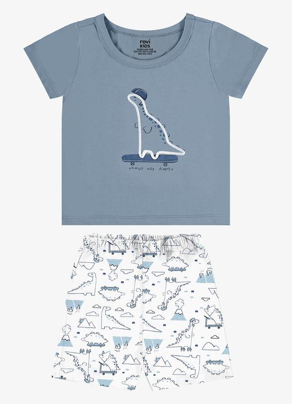Conjunto Camiseta com Bermuda Infantil Azul