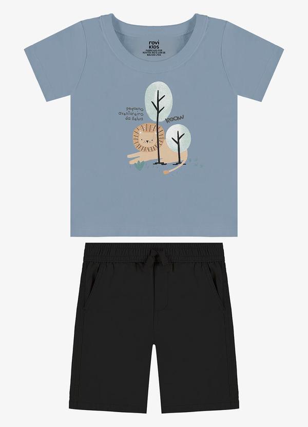 Conjunto Camiseta com Bermuda Infantil Azul