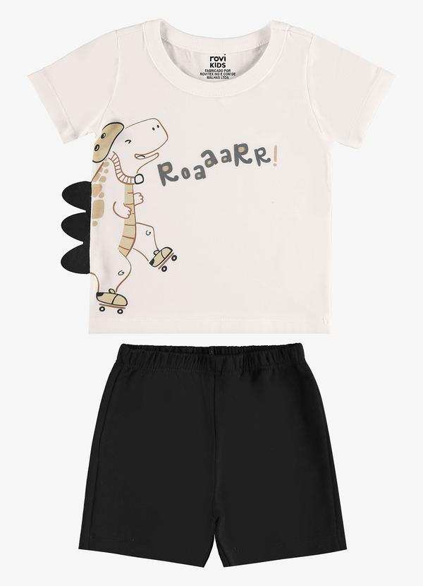 Conjunto Camiseta com Bermuda Infantil Bege