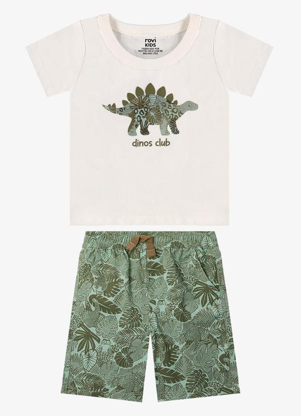 Conjunto Camiseta com Bermuda Infantil Bege