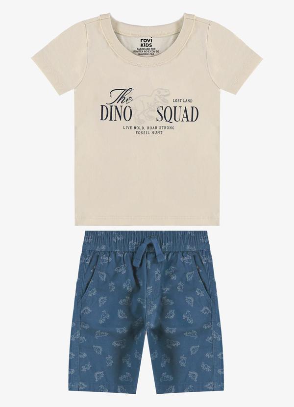 Conjunto Camiseta com Bermuda Infantil Bege