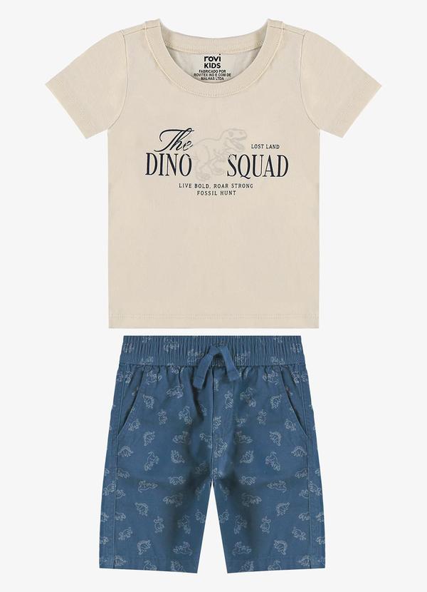 Conjunto Camiseta com Bermuda Infantil Bege