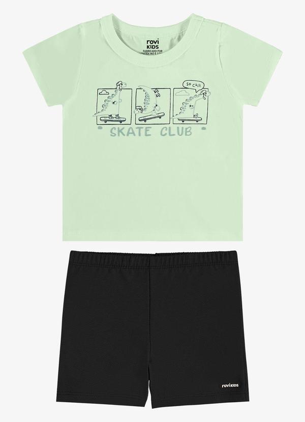 Conjunto Camiseta com Bermuda Infantil Verde