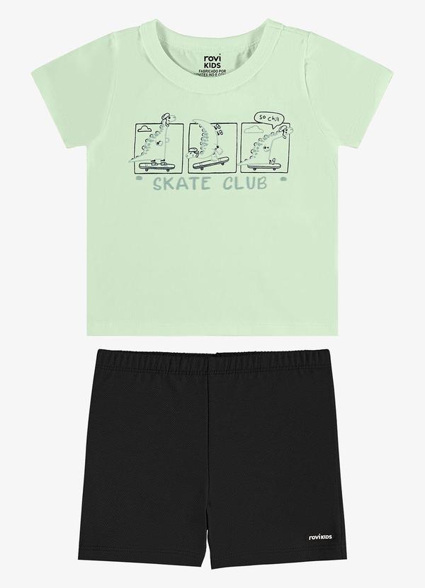 Conjunto Camiseta com Bermuda Infantil Verde