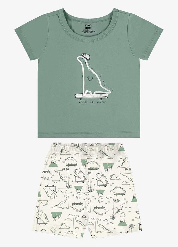 Conjunto Camiseta com Bermuda Infantil Verde