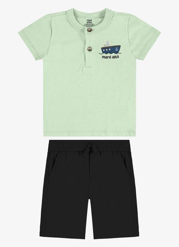 Conjunto Camiseta com Bermuda Infantil Verde