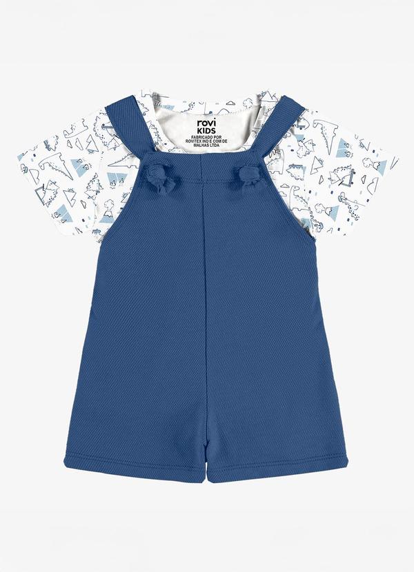 Conjunto Camiseta e Jardineira Infantil Branco