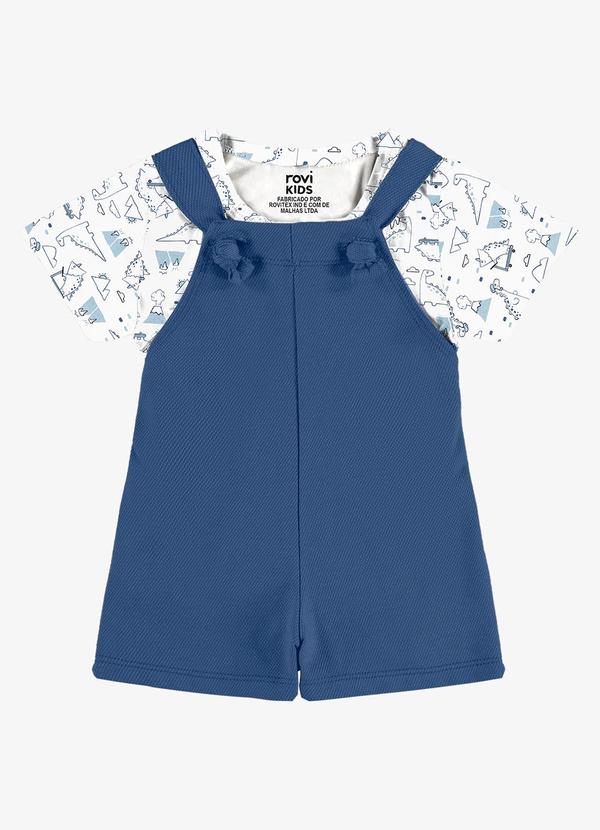 Conjunto Camiseta e Jardineira Infantil Branco