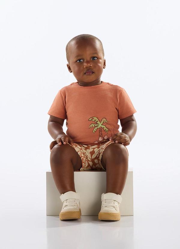 Vista 2 Conjunto Dinos Bebê Menino Marrom Quimby Quimby