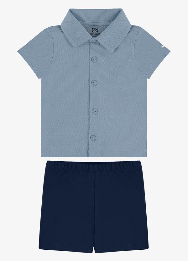 Conjunto Infantil Camiseta com Bermuda Azul