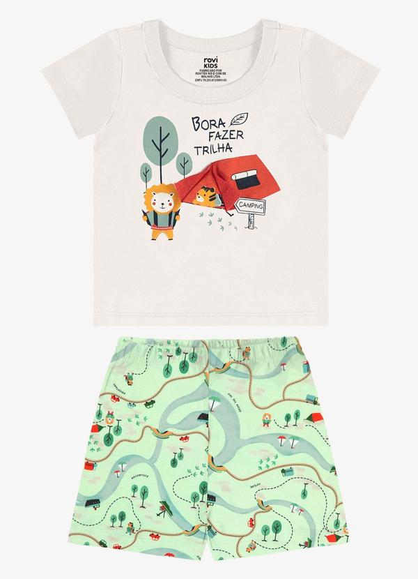 Conjunto Infantil Camiseta com Bermuda Bege
